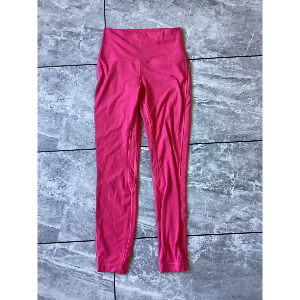 Lululemon Align High Rise Pant 25 Pink Nulu Yoga Leggings Size 4 LW5CTCS